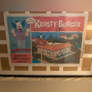Krusty Burger Signed Wall Poster